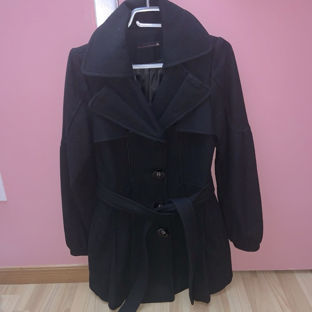 Wool/cashmere black coat